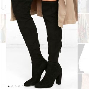 Steve Madden! Black Suede Over the Knee Boots